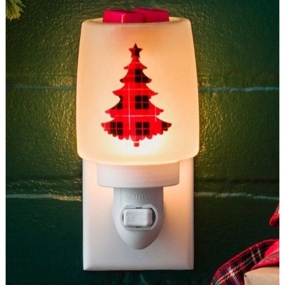 Scentsy Pine For Plaid Wax Warmer Mini Wall Plug In Warmer Winter Christmas NEW - Picture 2 of 7